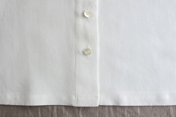 No.126　大きめへちま衿のブラウス型紙　生地クラシックスノーホワイト